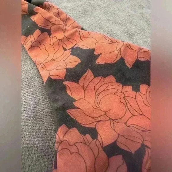 Blue and mauve floral bikini bathing suit bottom extra small reversible cheeky - Picture 2 of 9